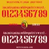 bialystok-fc-2026-2027-font Jagiellonia Bialystok 2026-2027 font colorways showing red home and cream-white away kit letter sets with club shield