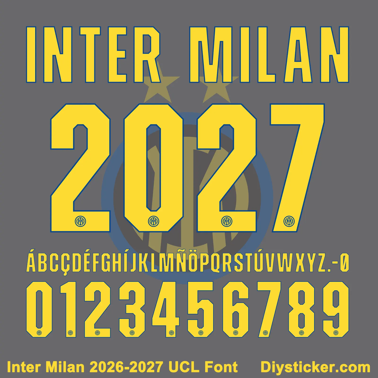 Inter Milan 2026-2027 UCL Font & Numbers Download (TTF, OTF, Vector)
