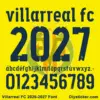 villarreal-2026-2027-font-download Villarreal CF 2026-2027 font character map featuring navy lowercase alphabet and numbers on yellow